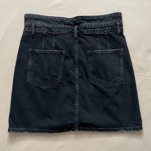 Black Denim Button-Front Skirt - Picture 5 of 6